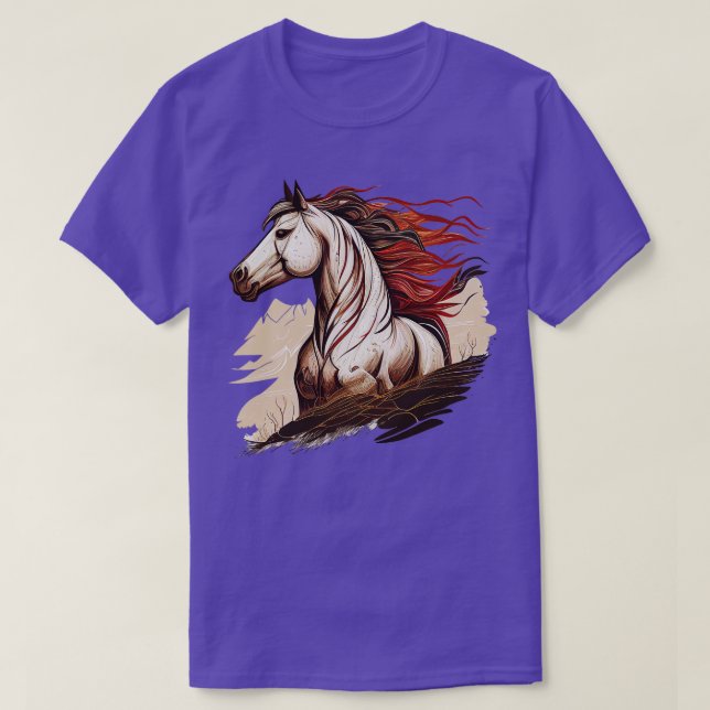 Camiseta Cavalo selvagem 8 (Frente do Design)