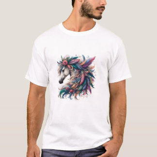 Camiseta Cavalo Selvagem Floral Roupa