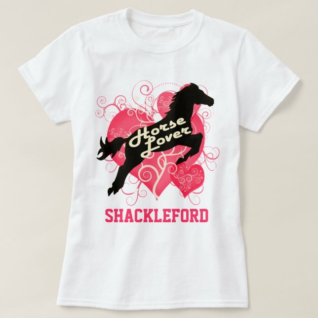 Camiseta Cavalo Shackleford personalizado amante (Frente do Design)
