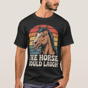 Camiseta Cavalo Sorridente com Fundo Retro
