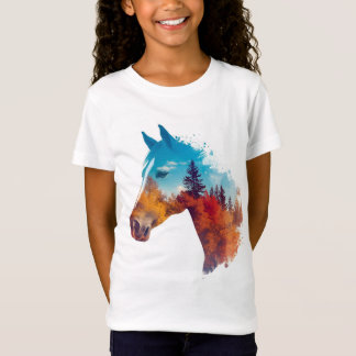 Camiseta Cavalo Surreal na Floresta do outono