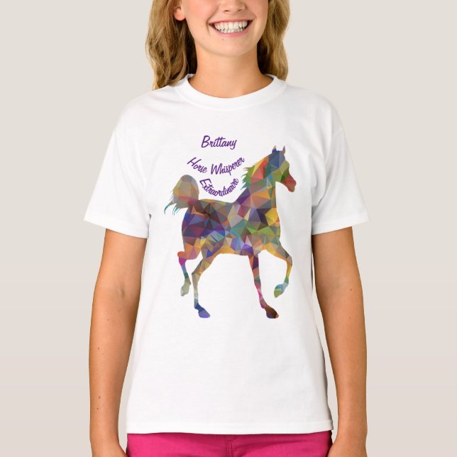 Camiseta Cavalo Sussuro Adoro Cavalos Personalizar Nome (Frente)
