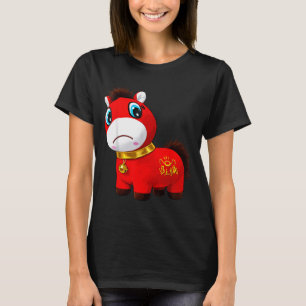 Camiseta Cavalo Triste Chorando Vermelho Kawaii Zodíaco 202