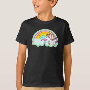 Camiseta Cavalo Unicórnio com Cartoon Arco-Íris-24964