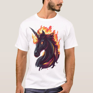 Camiseta Cavalo Unicórnio de Fogo & Chama (1)
