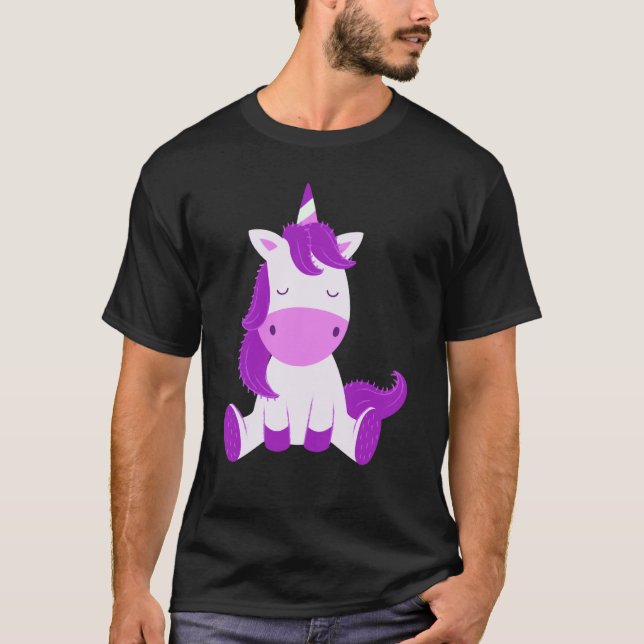 Camiseta cavalo unicórnio fofo (Frente)