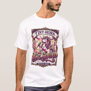 Camiseta Cavalo Unicórnio Pequeno Chifre Grande Som Estilos