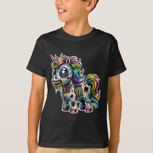 Camiseta Cavalo Unicórnio Zumbi Assustador Monstro de Terro