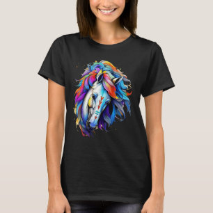 Camiseta Cavalo Vento Índio Arte Tribal Nativo Cavalo Ameri