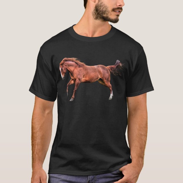 Camiseta Cavalo Vermelho Espirituado Correndo Canterna Brin (Frente)