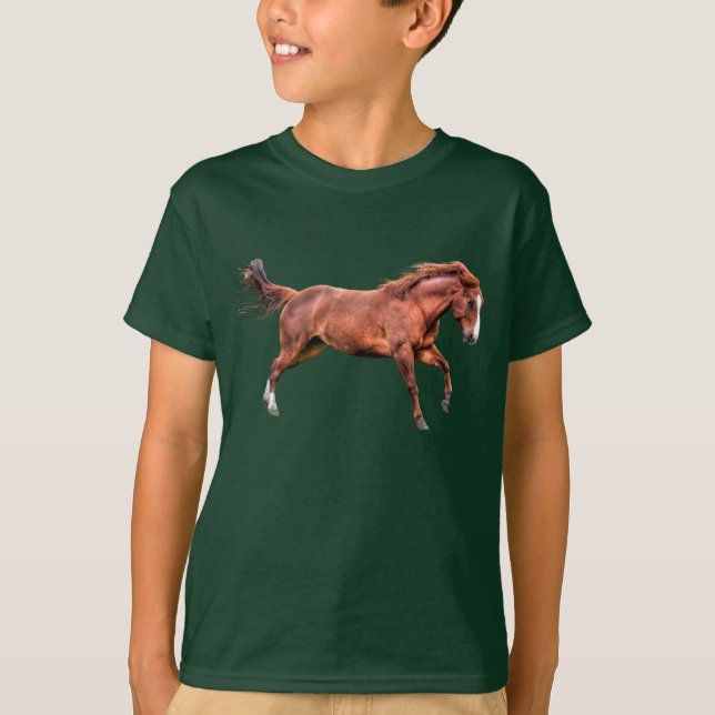 Camiseta Cavalo Vermelho Espirituado Correndo Canterna Brin (Frente)