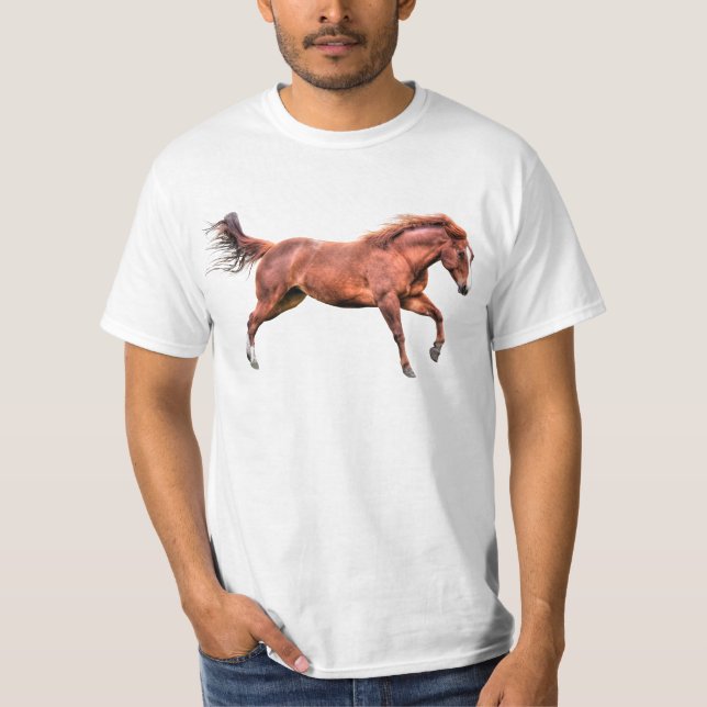 Camiseta Cavalo Vermelho Espirituado Correndo Canterna Brin (Frente)