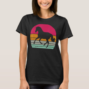 Camiseta Cavalo Vintage com Cavalo Retro Silhouette Animal