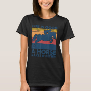 Camiseta Cavalo Vintage Torna A Vida Melhor Andando Equestr