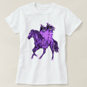 Camiseta Cavalo voado Pegasus roxo do tema da fantasia