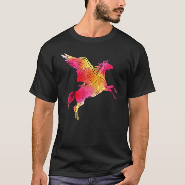 Camiseta Cavalo Voador Aquarela Design Pegasus (Frente)