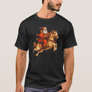 Camiseta Cavalo voador engraçado ajuda o Papai Noel a salva