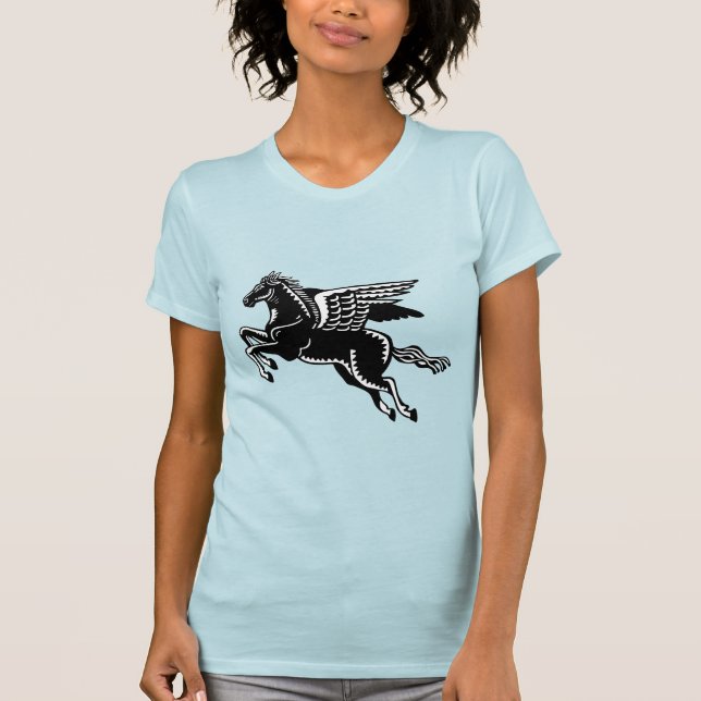 Camiseta Cavalo Voador - Sweet Negro e Branco (Frente)