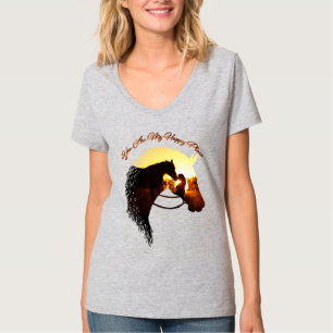 Camiseta Cavalo, Você É Meu Lugar Feliz Para A Mulher Do Ca