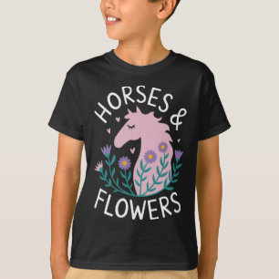 Camiseta Cavalos &amp; Flores - Adolescentes de Cavalos