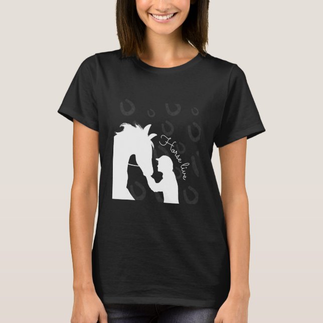 Camiseta Cavalos Andando Cavalos Senhoras Para Cavaleiro (Frente)