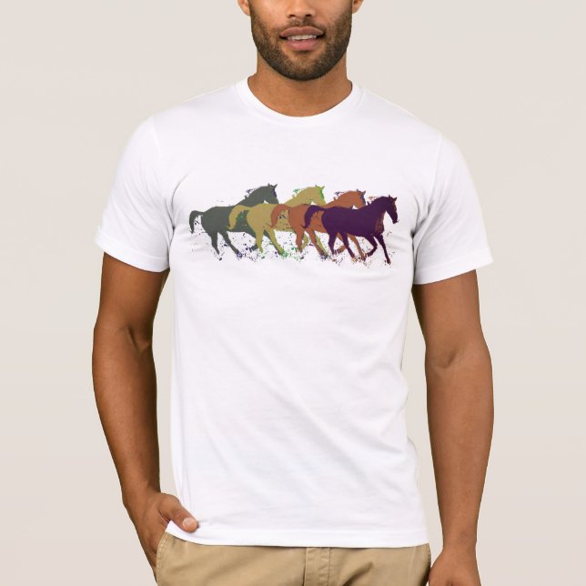 Camiseta Cavalos. Animais de exploração/Estilo do país (Frente)