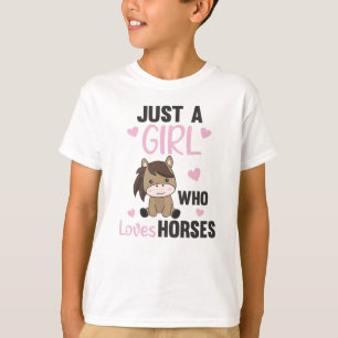 Camiseta Cavalos Apenas Uma Menina Que Ama Cavalos Pôneos D