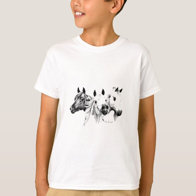 Camiseta Cavalos árabes (Frente)