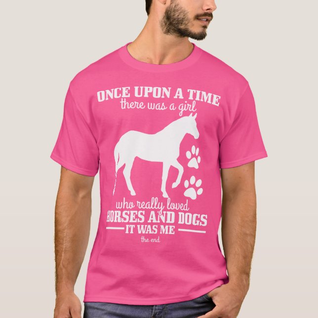 Camiseta Cavalos Cachorros Cavalgada Engraçada Garota de Ca (Frente)
