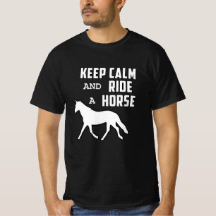 Camiseta Cavalos Cavalos Ferradura Cavalgando Mantenha Calm
