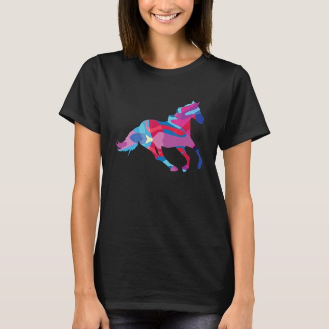 Camiseta Cavalos Cavalos Gráfico Colorido (Frente)