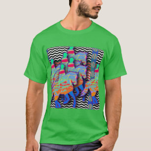 Camiseta Cavalos Chevron E Cavaleiros Verdes