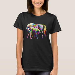 Camiseta Cavalos Coloridos Amam Gráfico 1