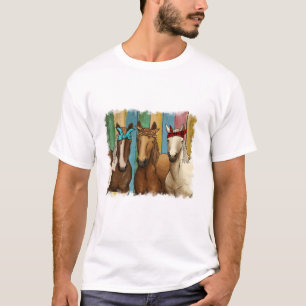 Camiseta Cavalos com Bandanas para Cavalos Cavalos Costeiro