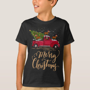Camiseta Cavalos Conduzindo Caminhão de Árvore de Natal Gif
