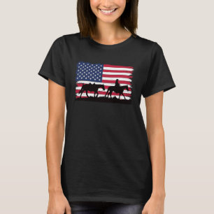 CAMISETA CAVALOS DA BANDEIRA AMERICANA PATRIÓTICO DIVERSÃO