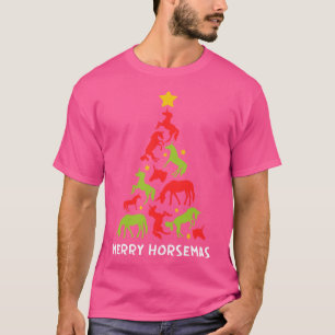 Camiseta Cavalos de Árvore de Natal Xmas