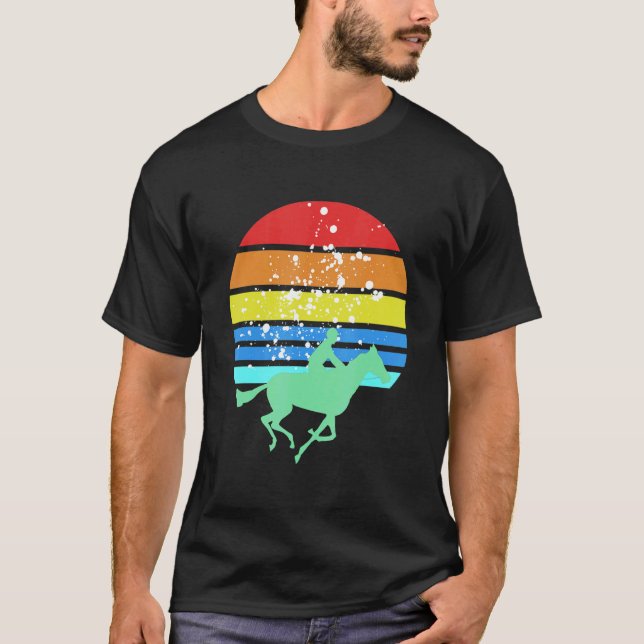 Camiseta Cavalos de Corrida Retro Incríveis Presentes de De (Frente)
