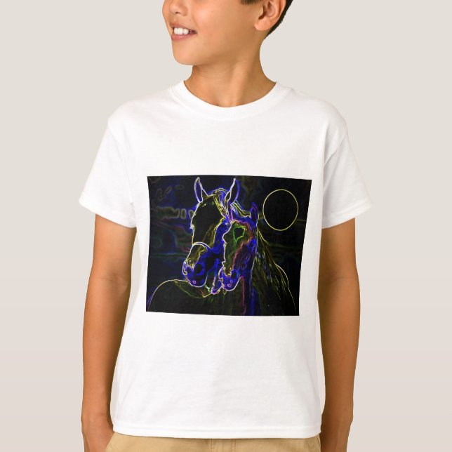 Camiseta Cavalos de luz negra (Frente)