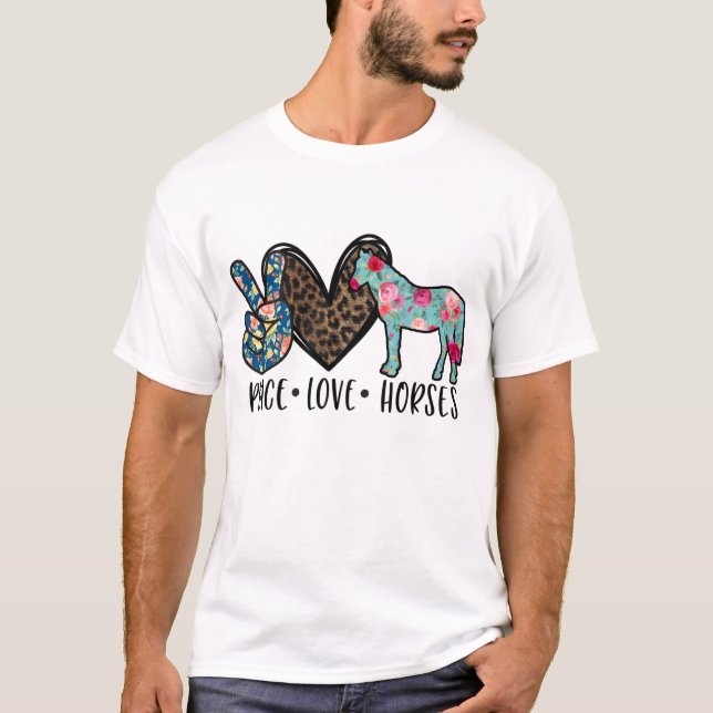 Camiseta Cavalos de Paz Engraçados Presente para Sobreviven (Frente)