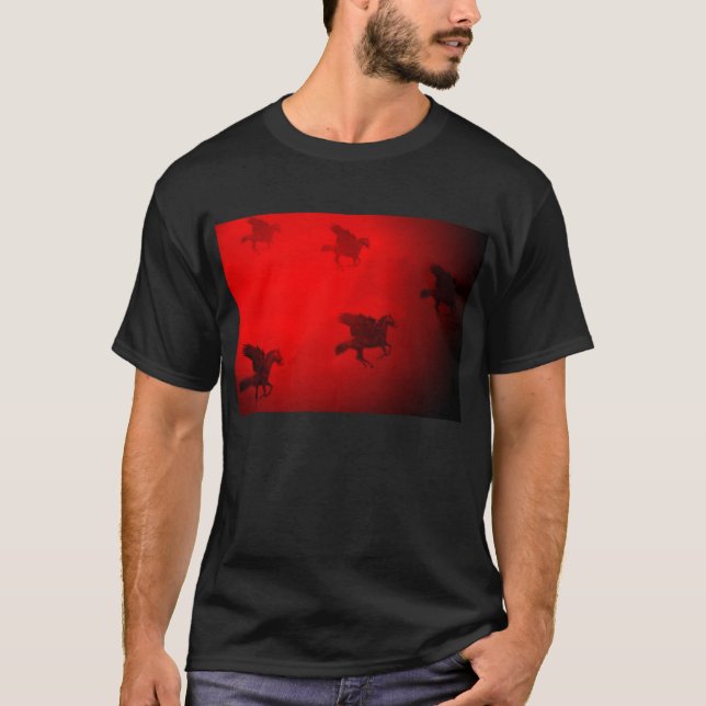Camiseta Cavalos de vôo vermelhos (Frente)