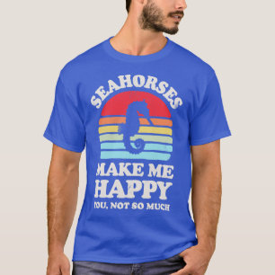 Camiseta Cavalos do mar me fazem feliz retrô solar para hom