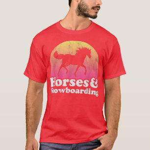 Camiseta Cavalos e Bolsas de Neve Mulheres ou Cavalos Menin