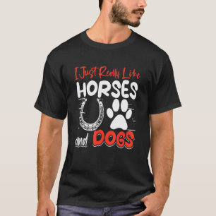 Camiseta Cavalos E Cães Cavalo Cão Eu Só Gosto Muito De Cav