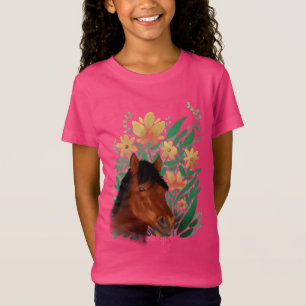 Camiseta Cavalos e Flores