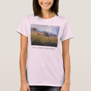 Camiseta cavalos e papoilas,