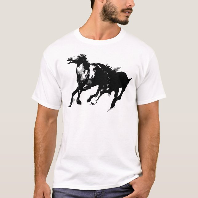 Camiseta Cavalos em Execução (Frente)