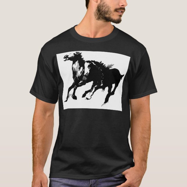 Camiseta Cavalos em Execução (Frente)