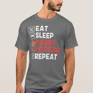 Camiseta Cavalos Engraçados Comem O Hobby Do Sono Repetindo