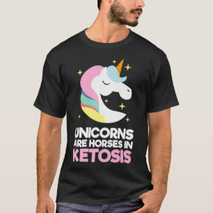 Camiseta Cavalos Engraçados De Unicórnios Em Ketose Keto 